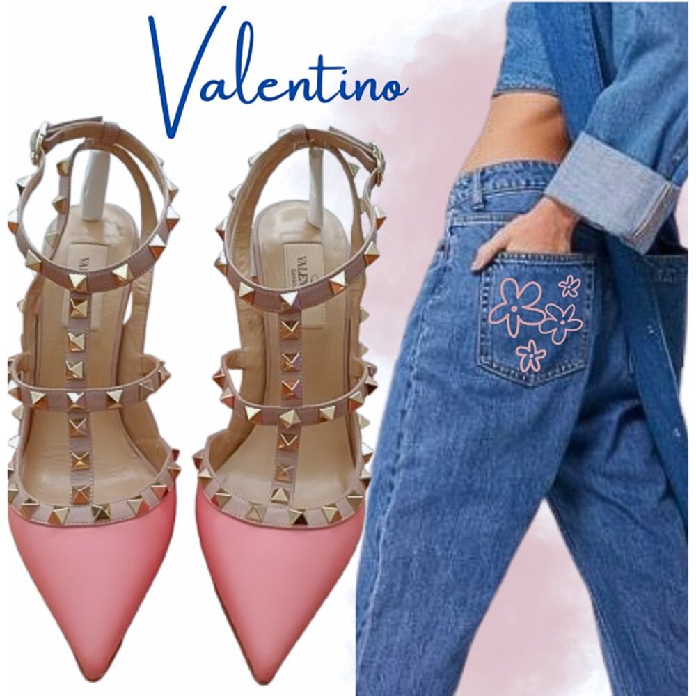 VALENTINO GARAVANI ROCKSTUD MATTE PINK NUDE W/BOX CAGE PUMPS EUR 38 US 7.5